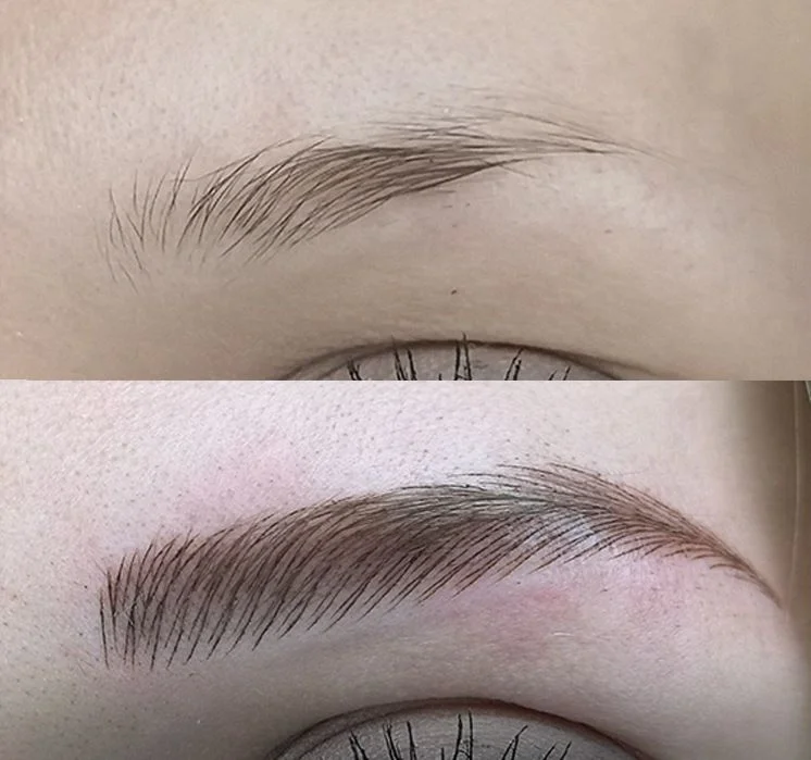 Före och efter PMU Phibrows hos Beauty Rooms
